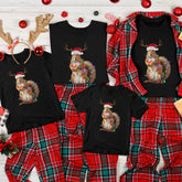 Personalized Christmas T-Shirt Squirrel Motifs